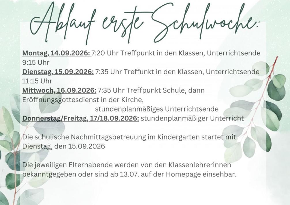 erste Schulwoche
